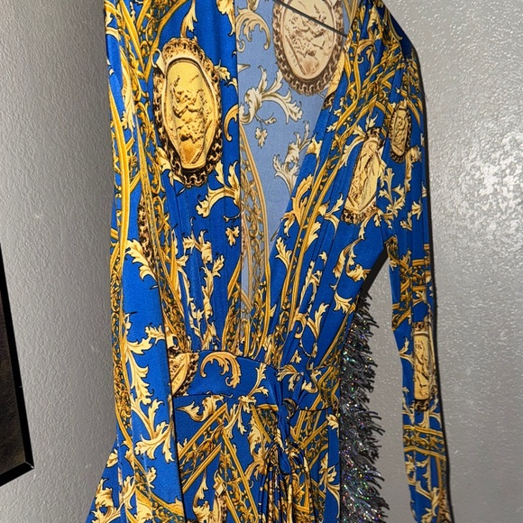 Dresses & Skirts - Elegant Blue and Gold Women's Dress